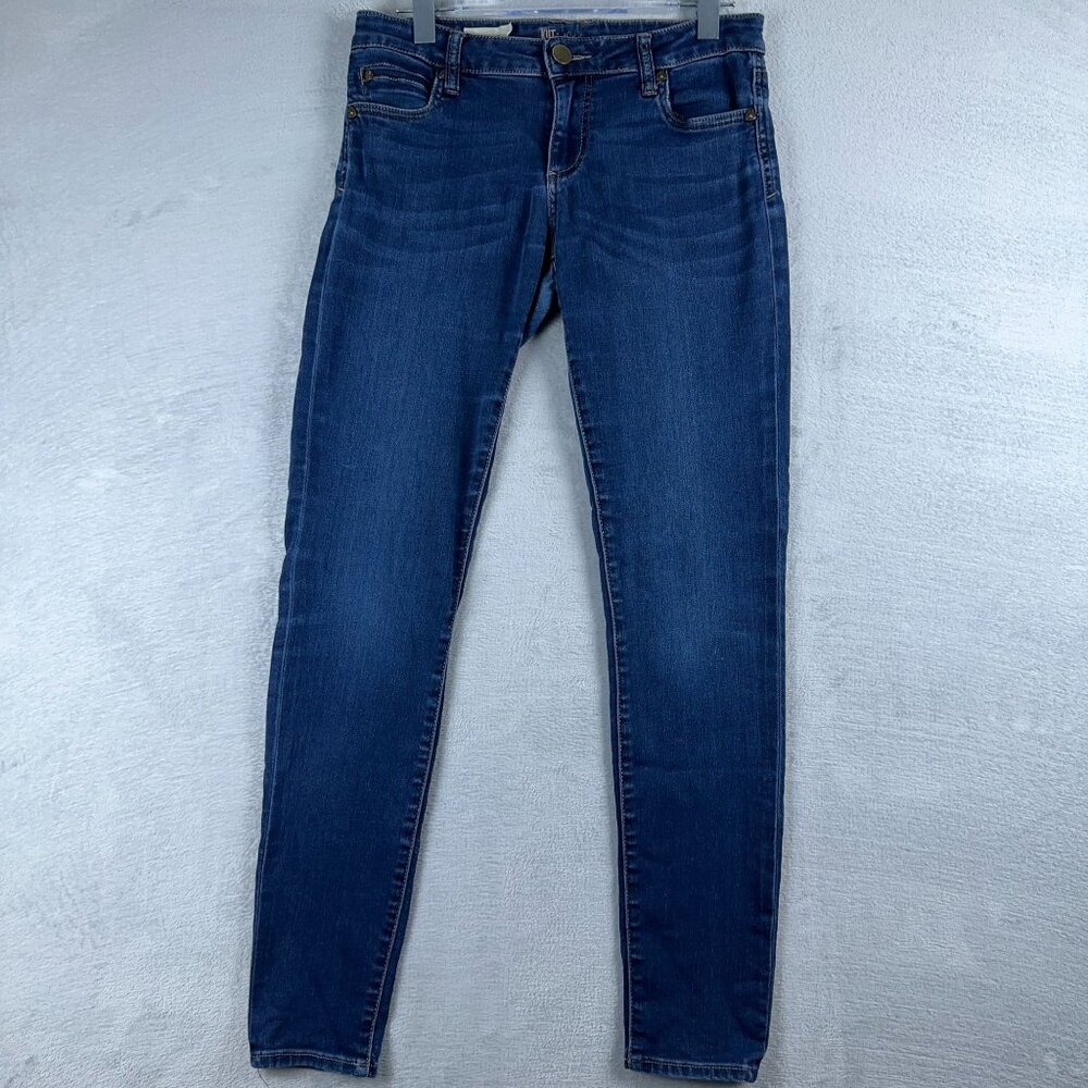 Kut from the Kloth Mia Toothpick Skinny Jeans Medium Wash Womens Blue Size 4